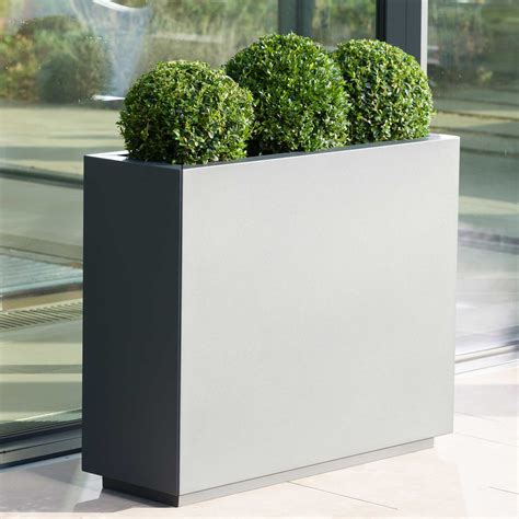 metal and wood planter boxes|rectangular metal planter box.